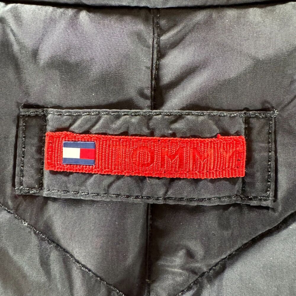 Vintage Tommy Hilfiger Down‎ Puffer Vest Mens Medium Black Full Zip 2000 Y2K VTG - Picture 12 of 15